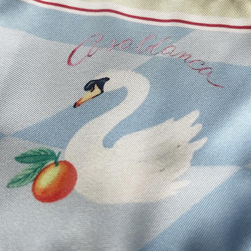 Casablanca Damiers Et Cygne Bleu Silk Shirt In Azzurro - DopestKickz