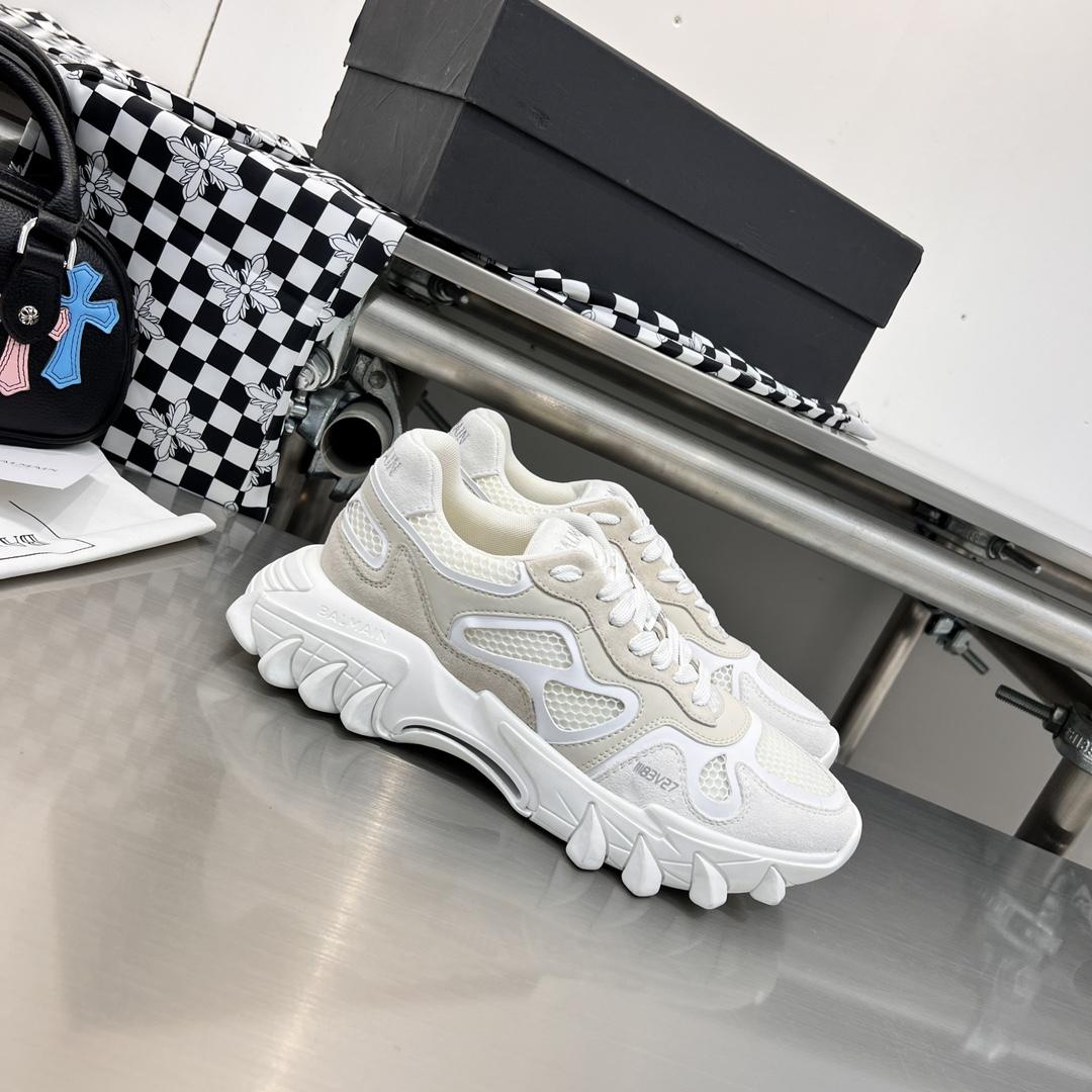 Balmain B-East Trainer In leather, Suede And Mesh - DopestKickz