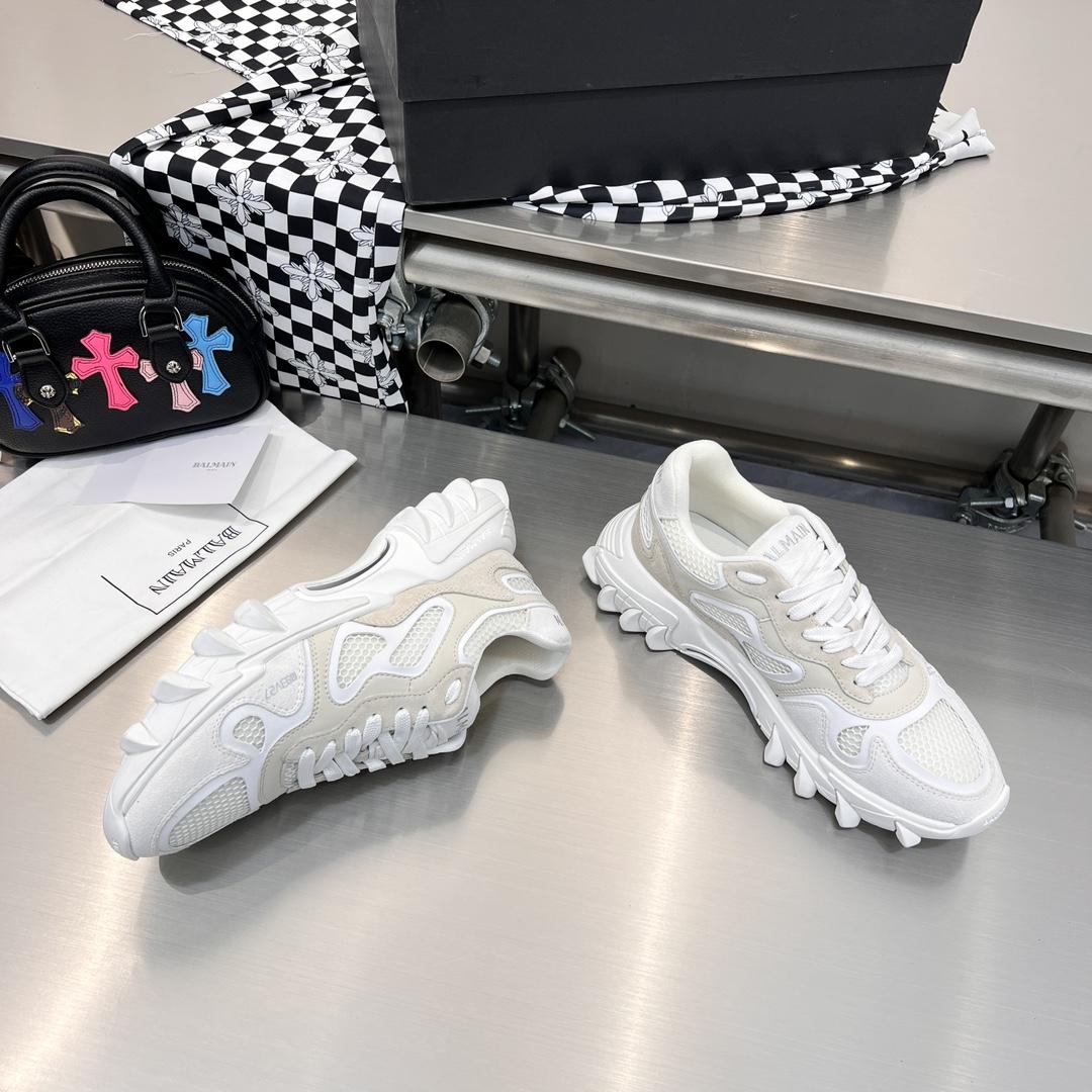 Balmain B-East Trainer In leather, Suede And Mesh - DopestKickz