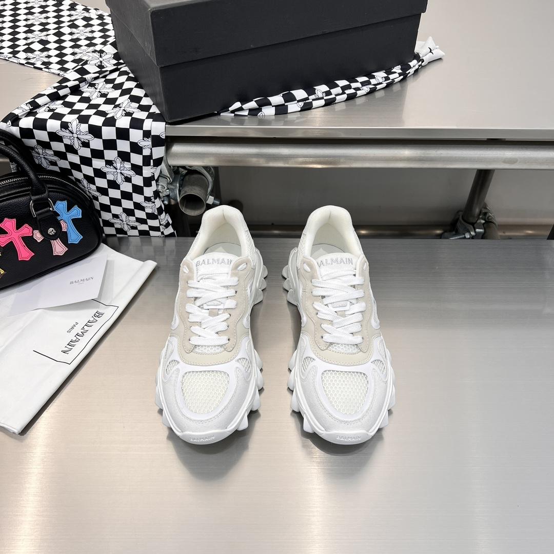 Balmain B-East Trainer In leather, Suede And Mesh - DopestKickz