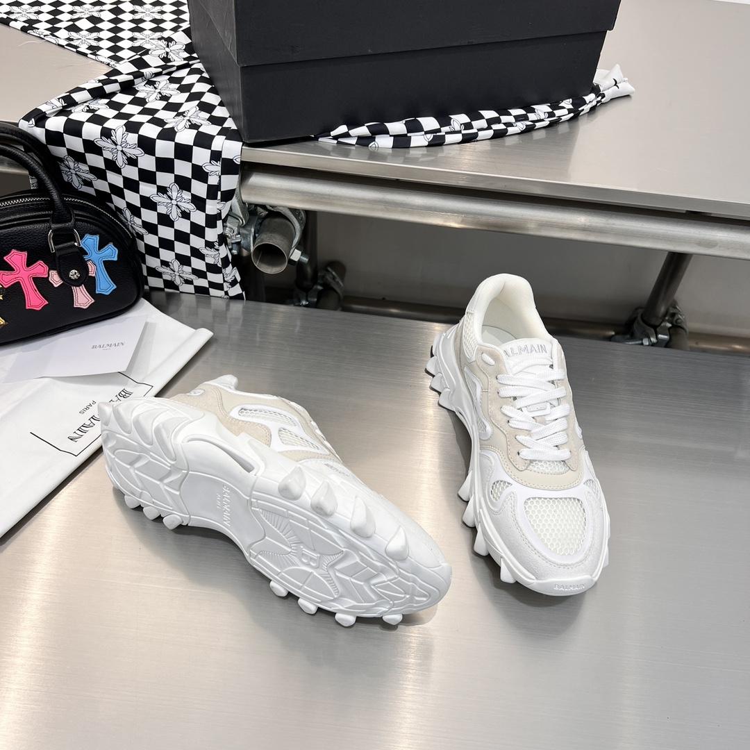 Balmain B-East Trainer In leather, Suede And Mesh - DopestKickz