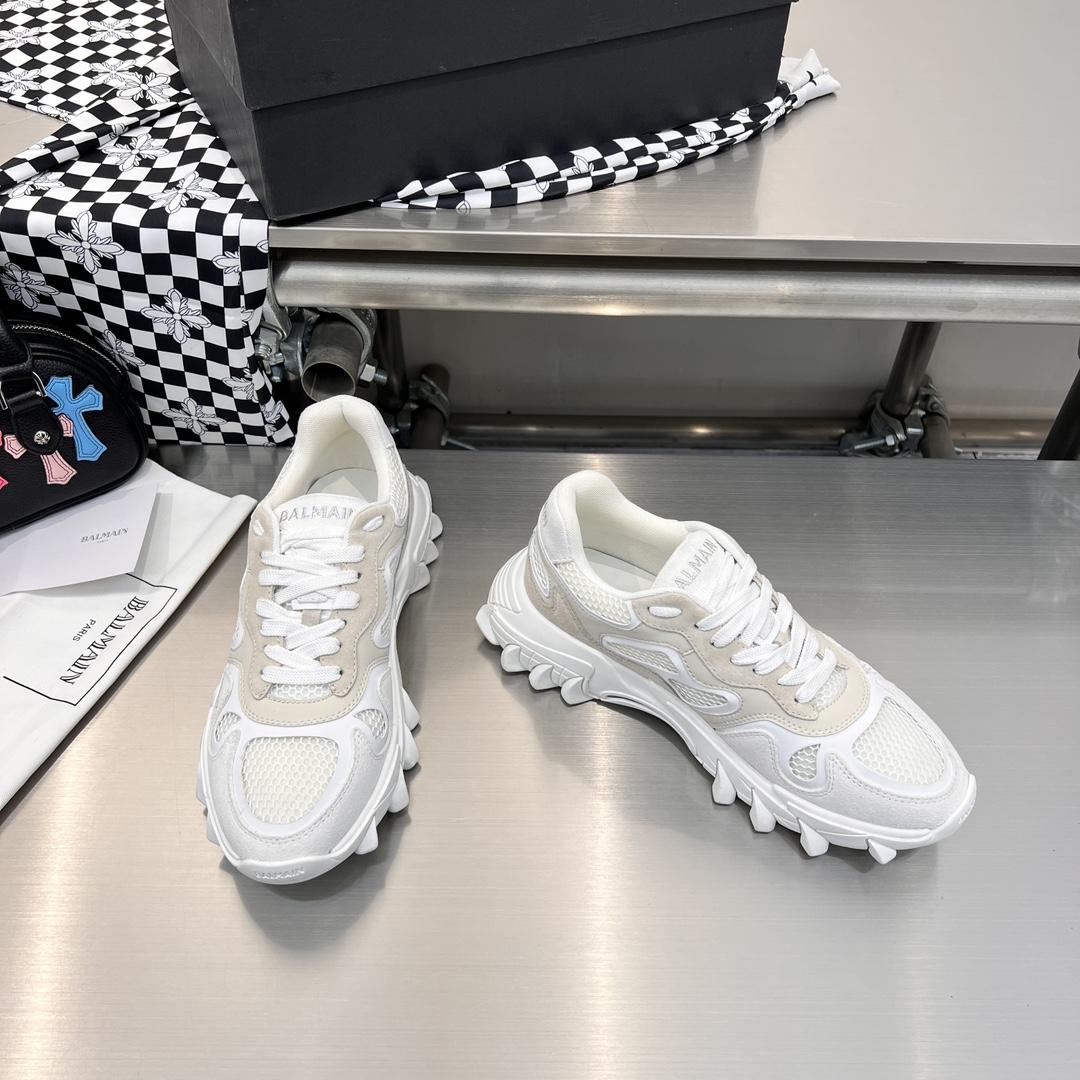 Balmain B-East Trainer In leather, Suede And Mesh - DopestKickz