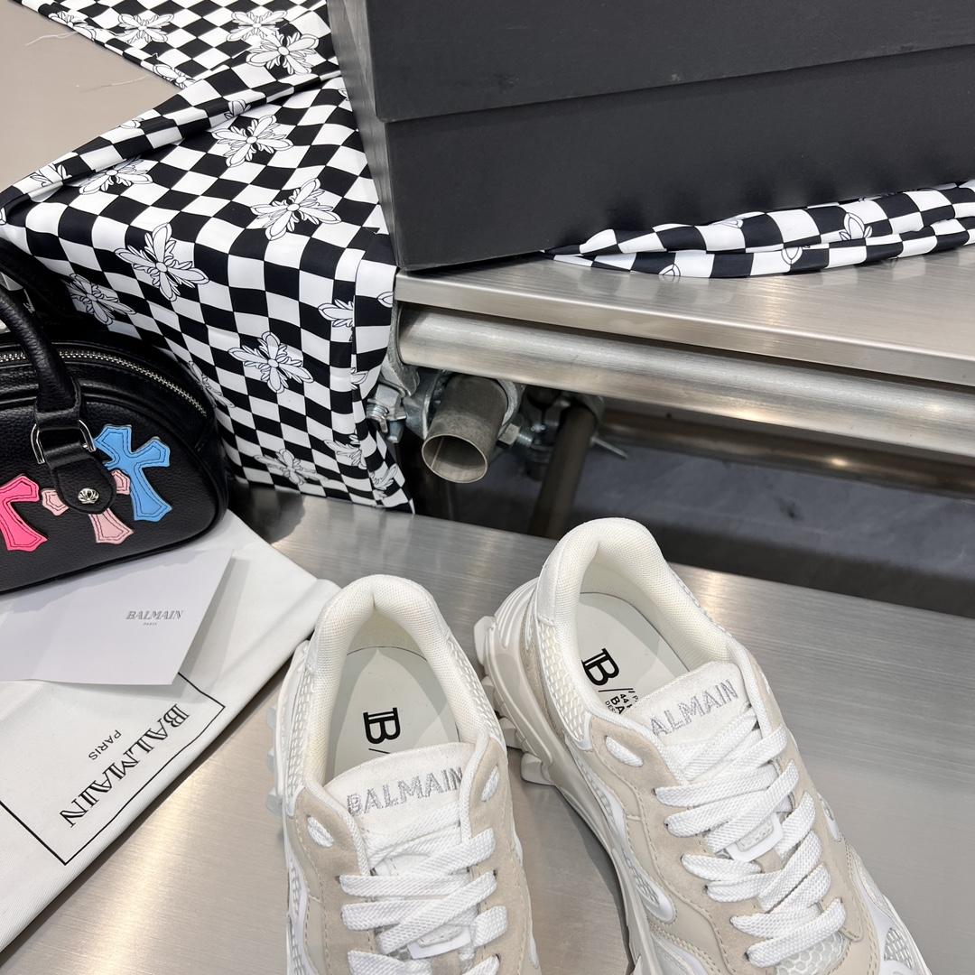 Balmain B-East Trainer In leather, Suede And Mesh - DopestKickz