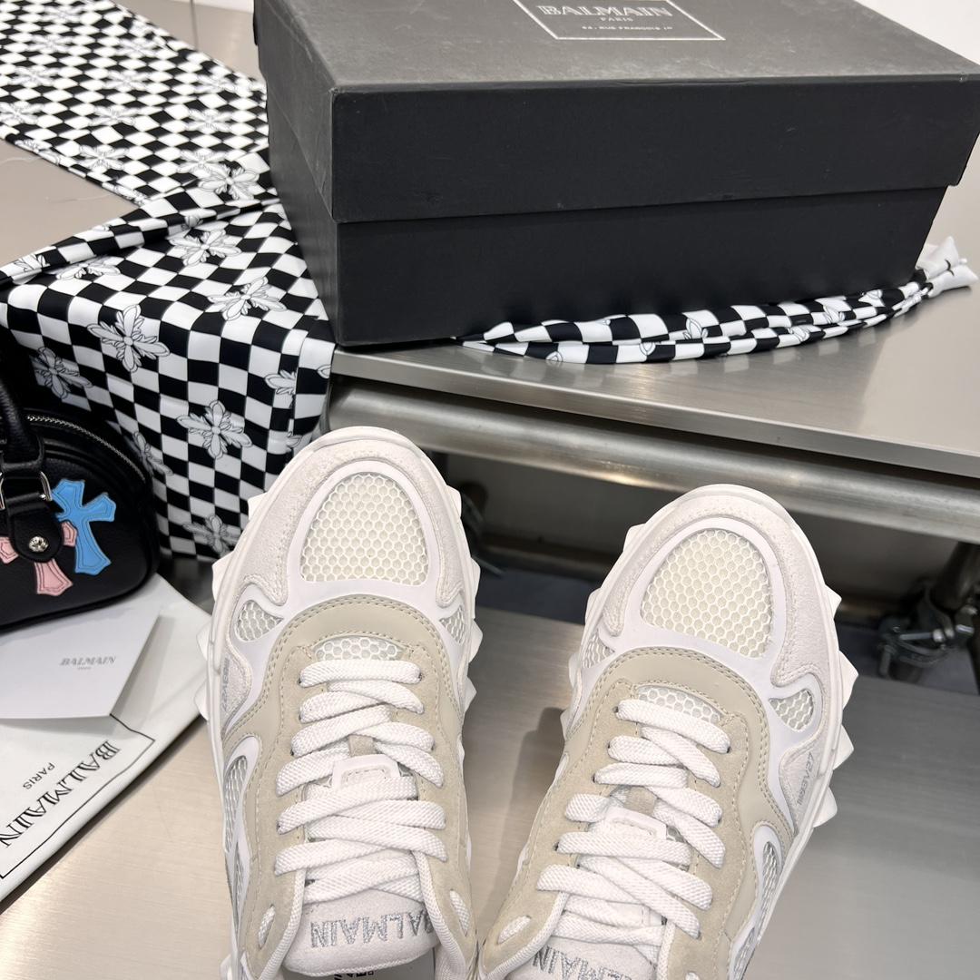 Balmain B-East Trainer In leather, Suede And Mesh - DopestKickz