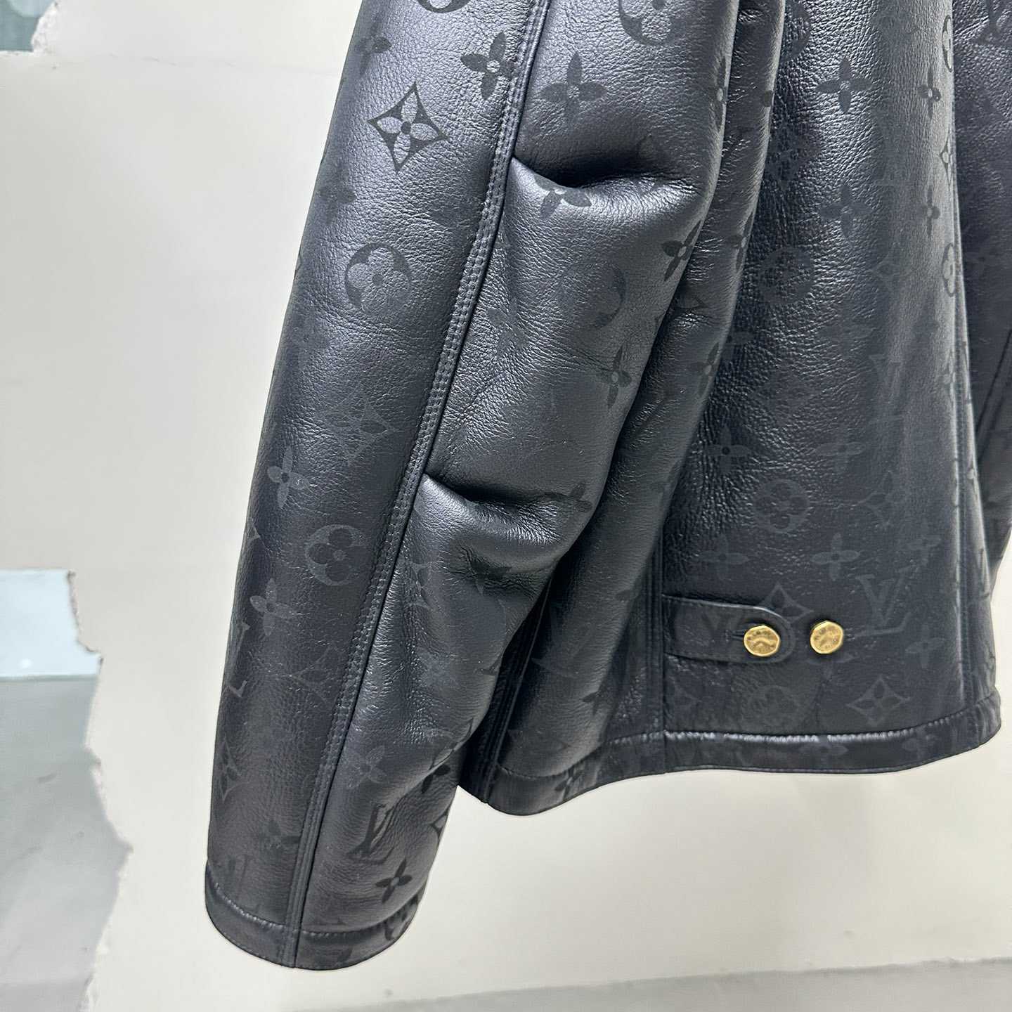 Louis Vuitton Shearling Embossed Monogram Jacket   1AAU29 - DopestKickz