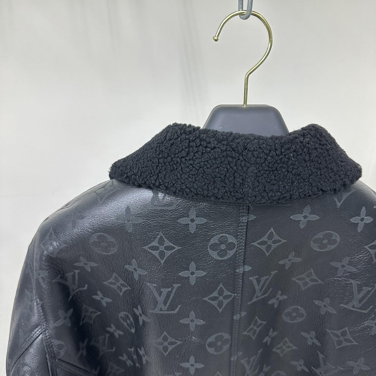 Louis Vuitton Shearling Embossed Monogram Jacket   1AAU29 - DopestKickz