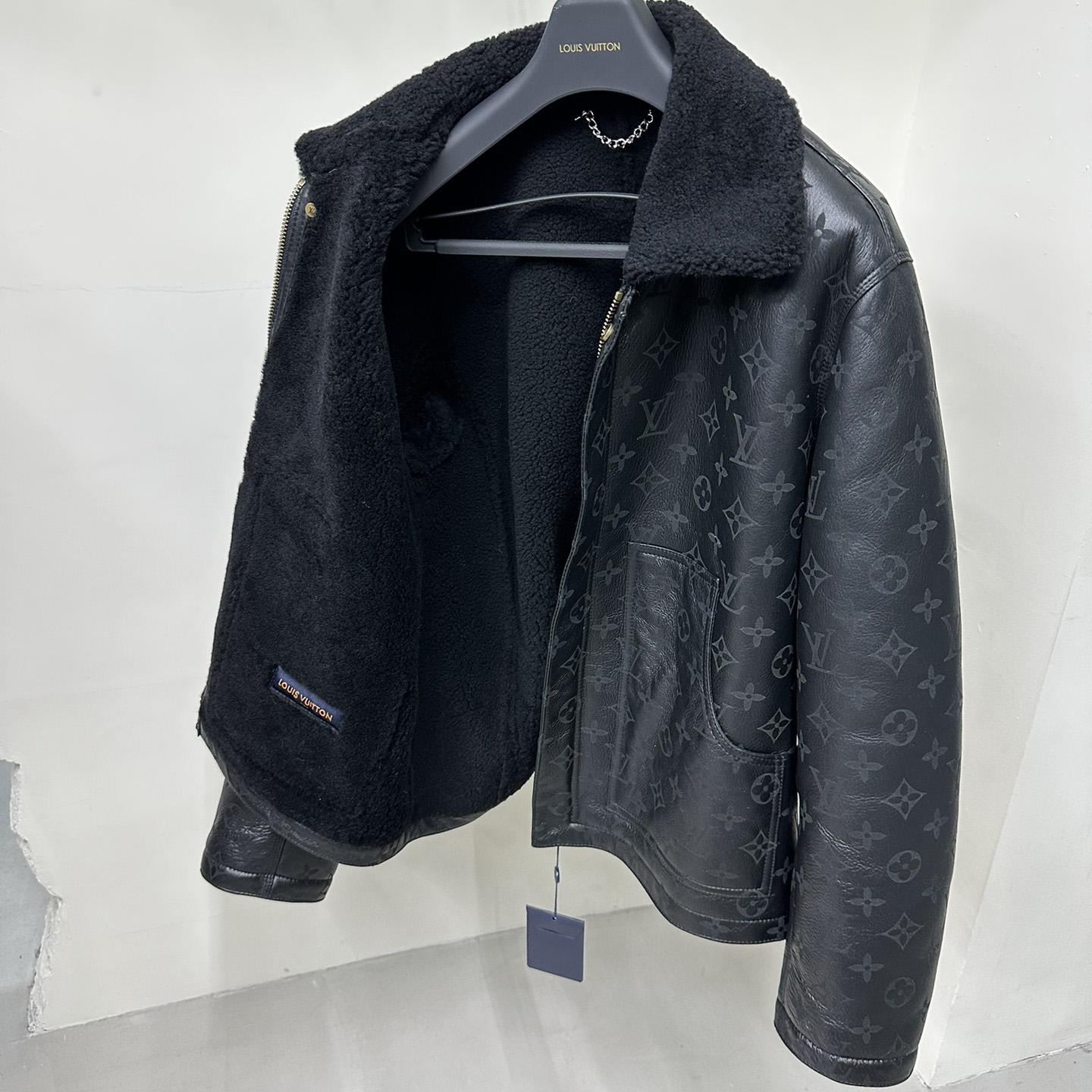 Louis Vuitton Shearling Embossed Monogram Jacket   1AAU29 - DopestKickz
