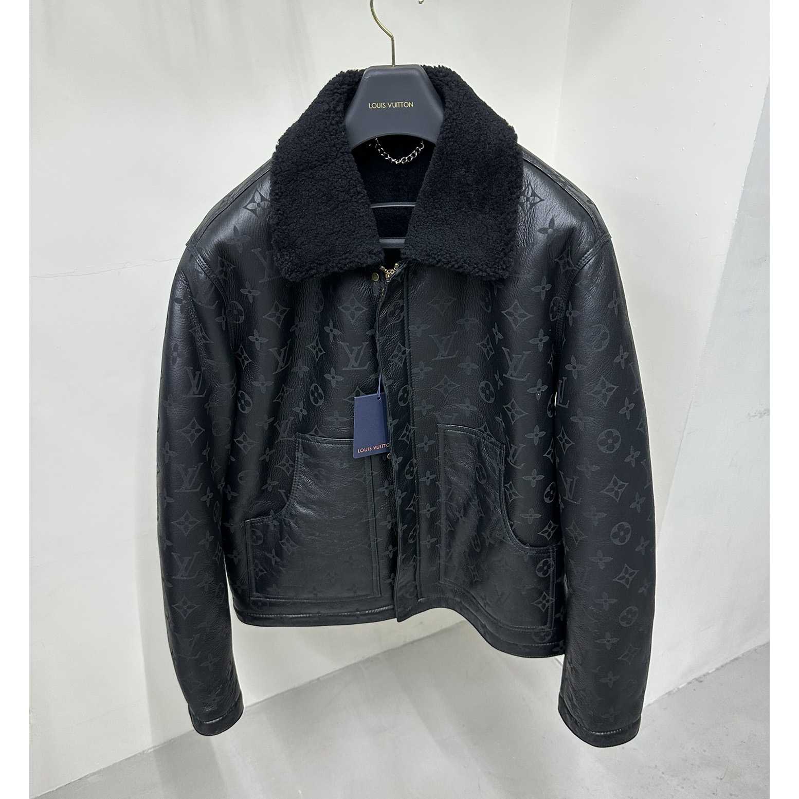 Louis Vuitton Shearling Embossed Monogram Jacket   1AAU29 - DopestKickz