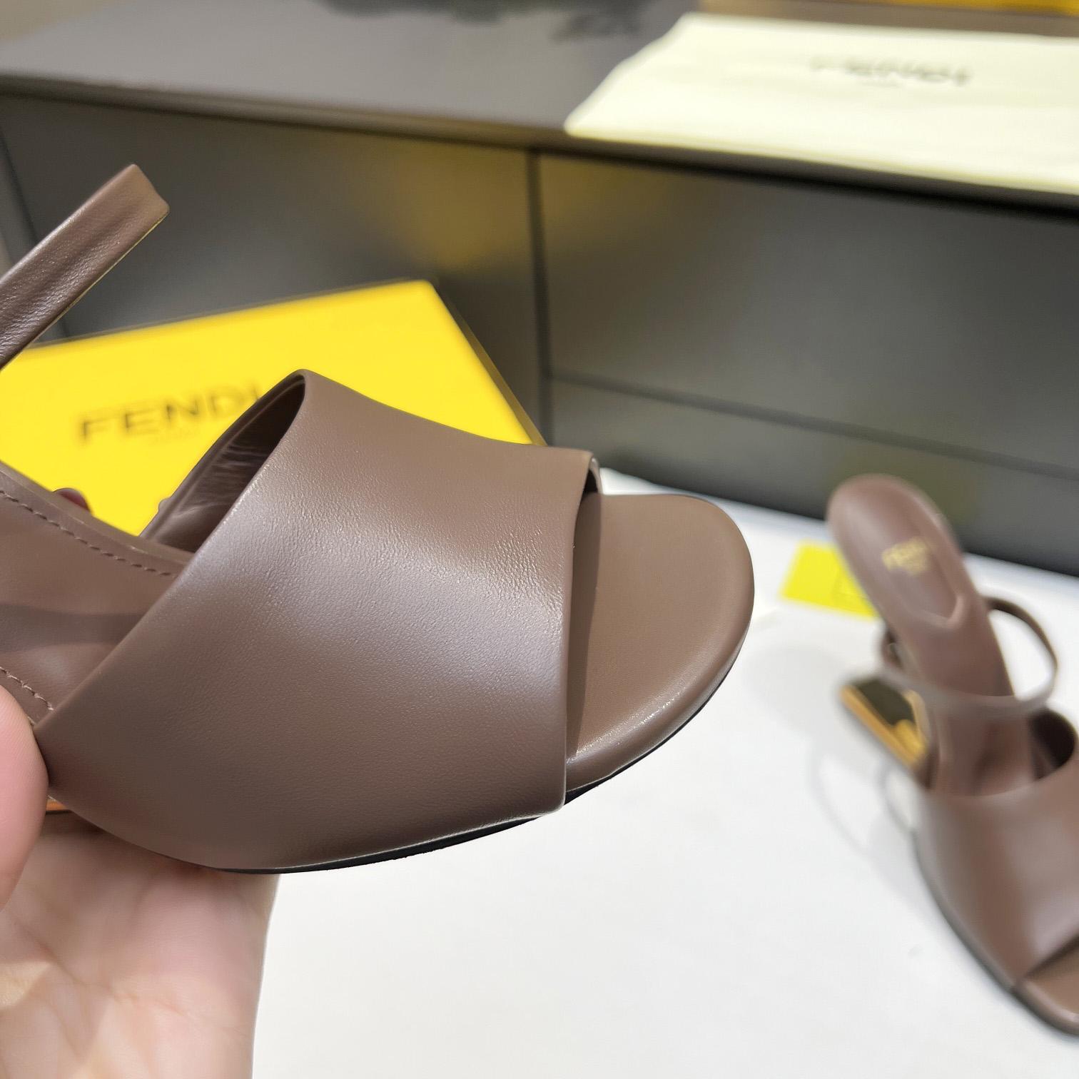 Fendi First Black Leather High-Heeled Sandals - DopestKickz