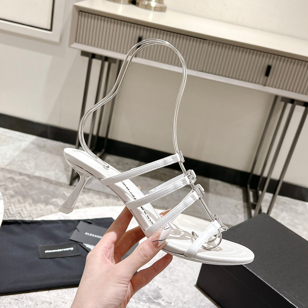 Alexander Wang Nala 65/80 Logo Sandal In Satin - DopestKickz