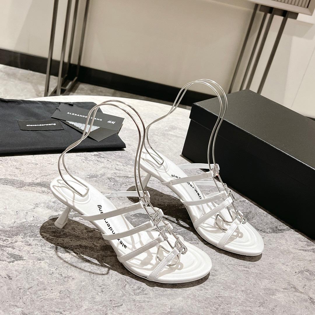 Alexander Wang Nala 65/80 Logo Sandal In Satin - DopestKickz