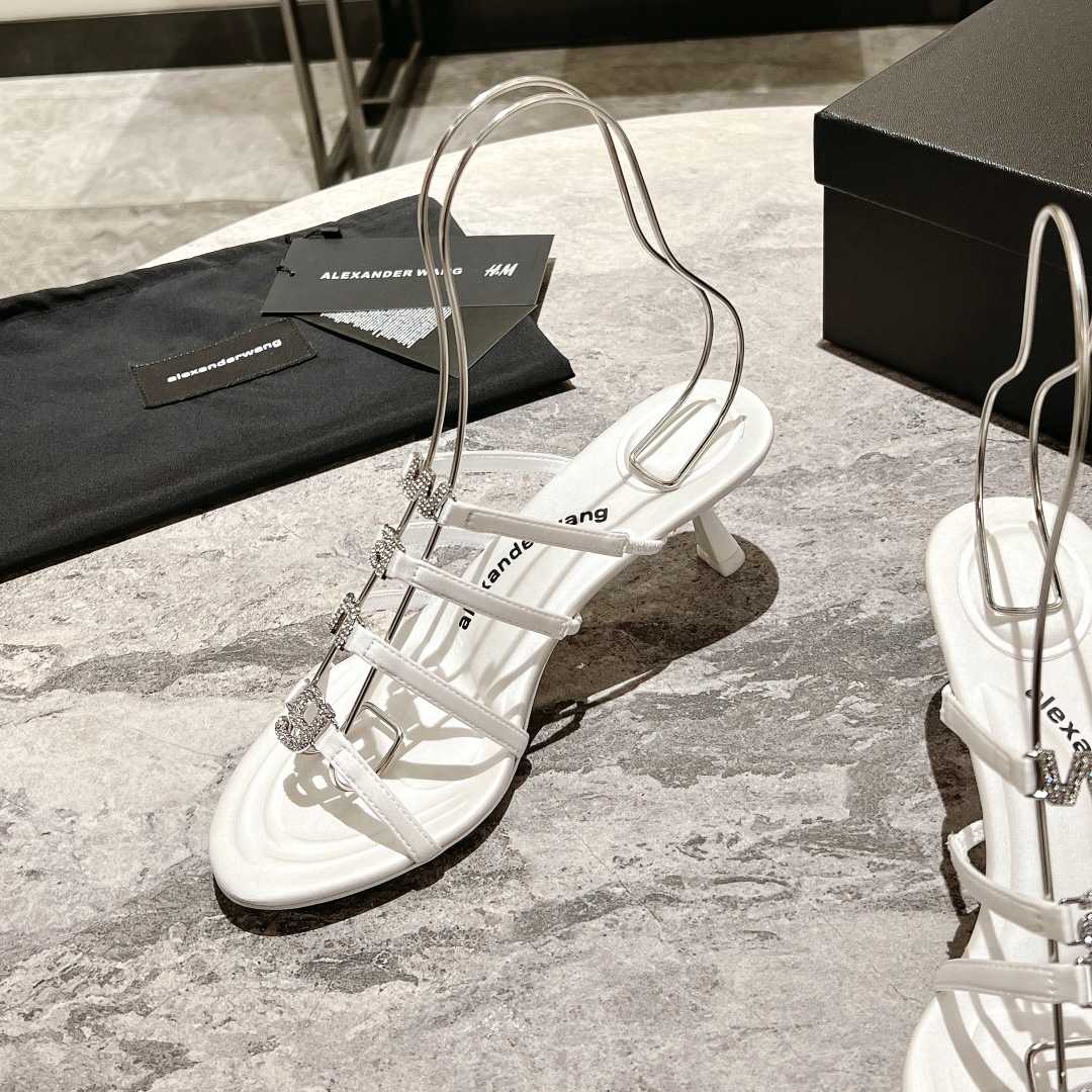 Alexander Wang Nala 65/80 Logo Sandal In Satin - DopestKickz