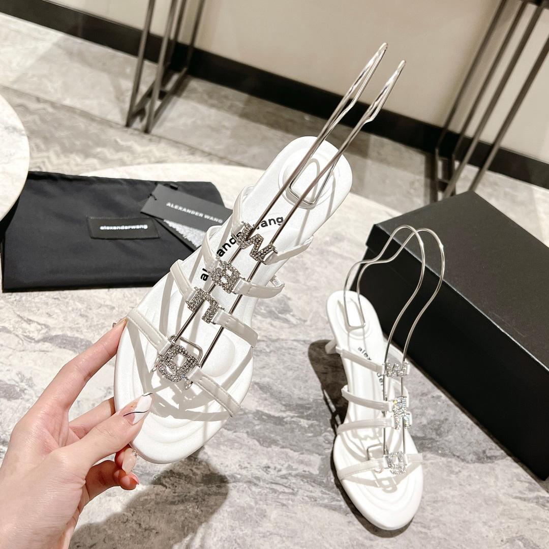 Alexander Wang Nala 65/80 Logo Sandal In Satin - DopestKickz