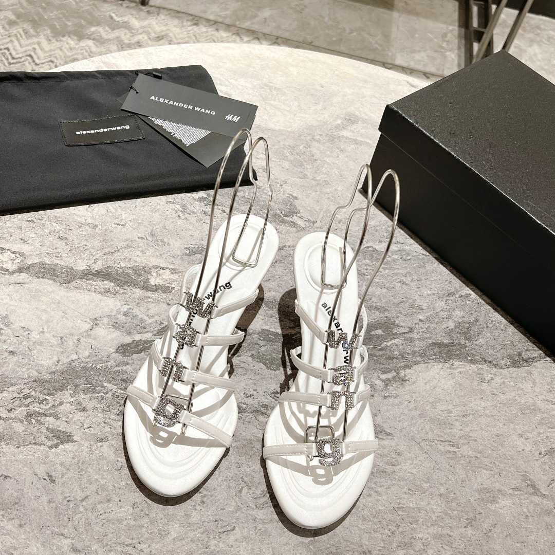 Alexander Wang Nala 65/80 Logo Sandal In Satin - DopestKickz