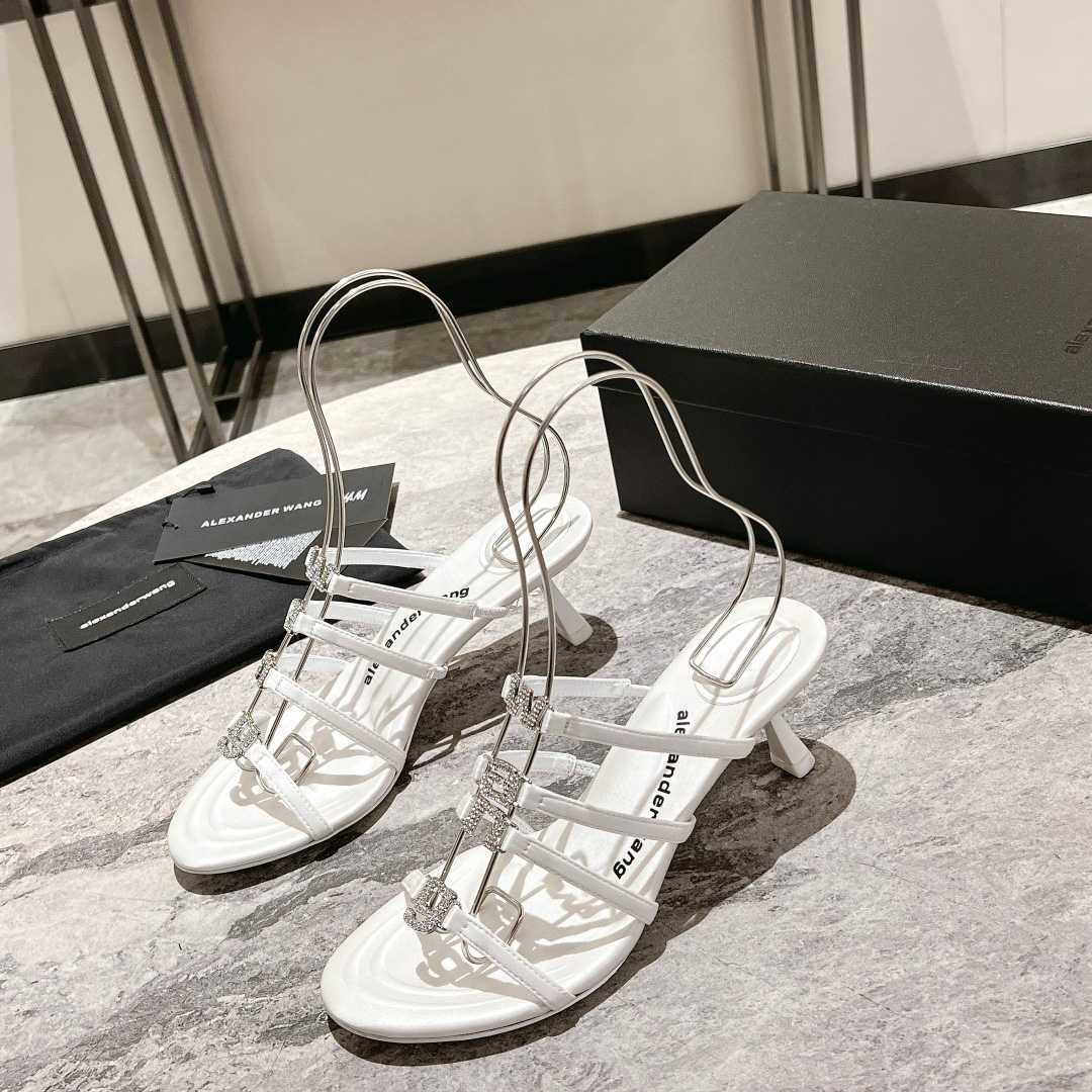 Alexander Wang Nala 65/80 Logo Sandal In Satin - DopestKickz