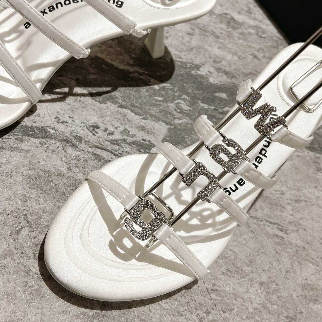 Alexander Wang Nala 65/80 Logo Sandal In Satin - DopestKickz
