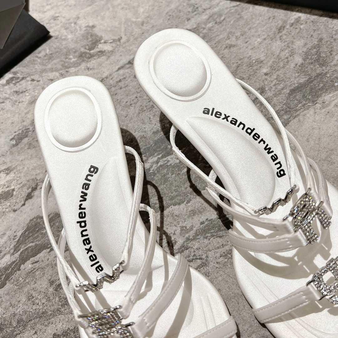 Alexander Wang Nala 65/80 Logo Sandal In Satin - DopestKickz