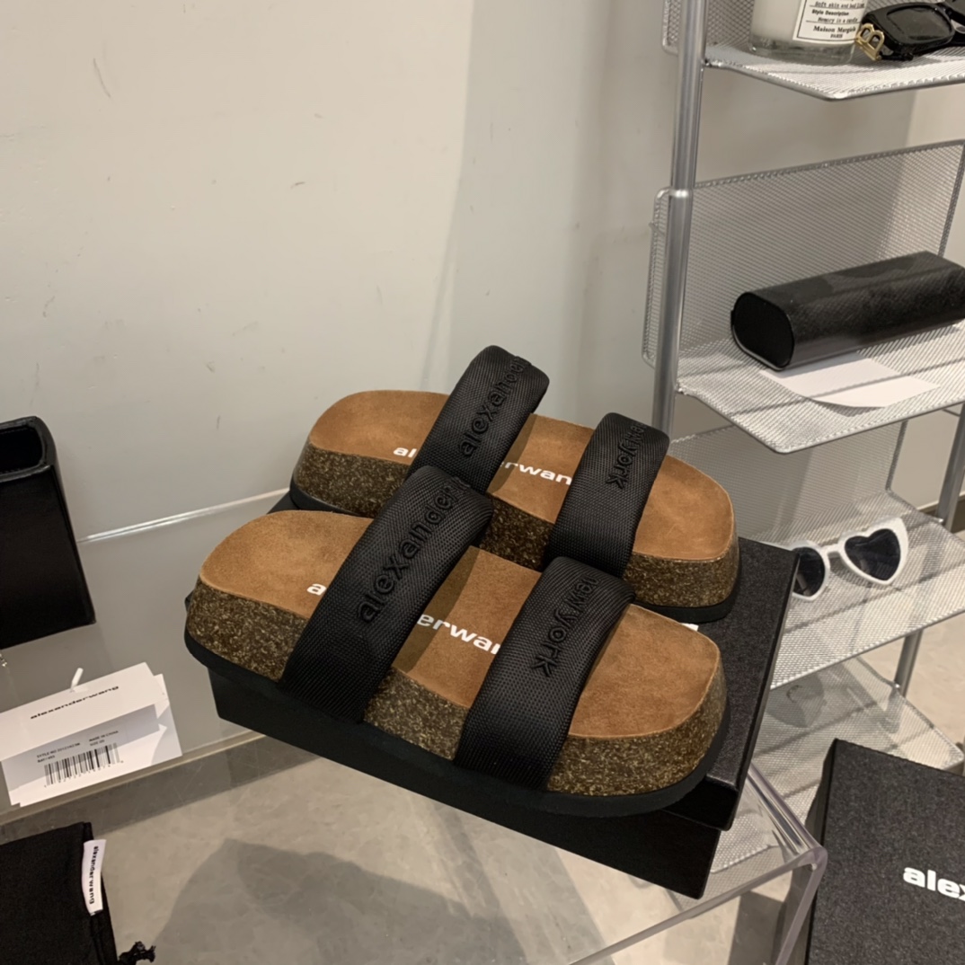 Alexander Wang Ronan Nylon Slide Sandals - DopestKickz