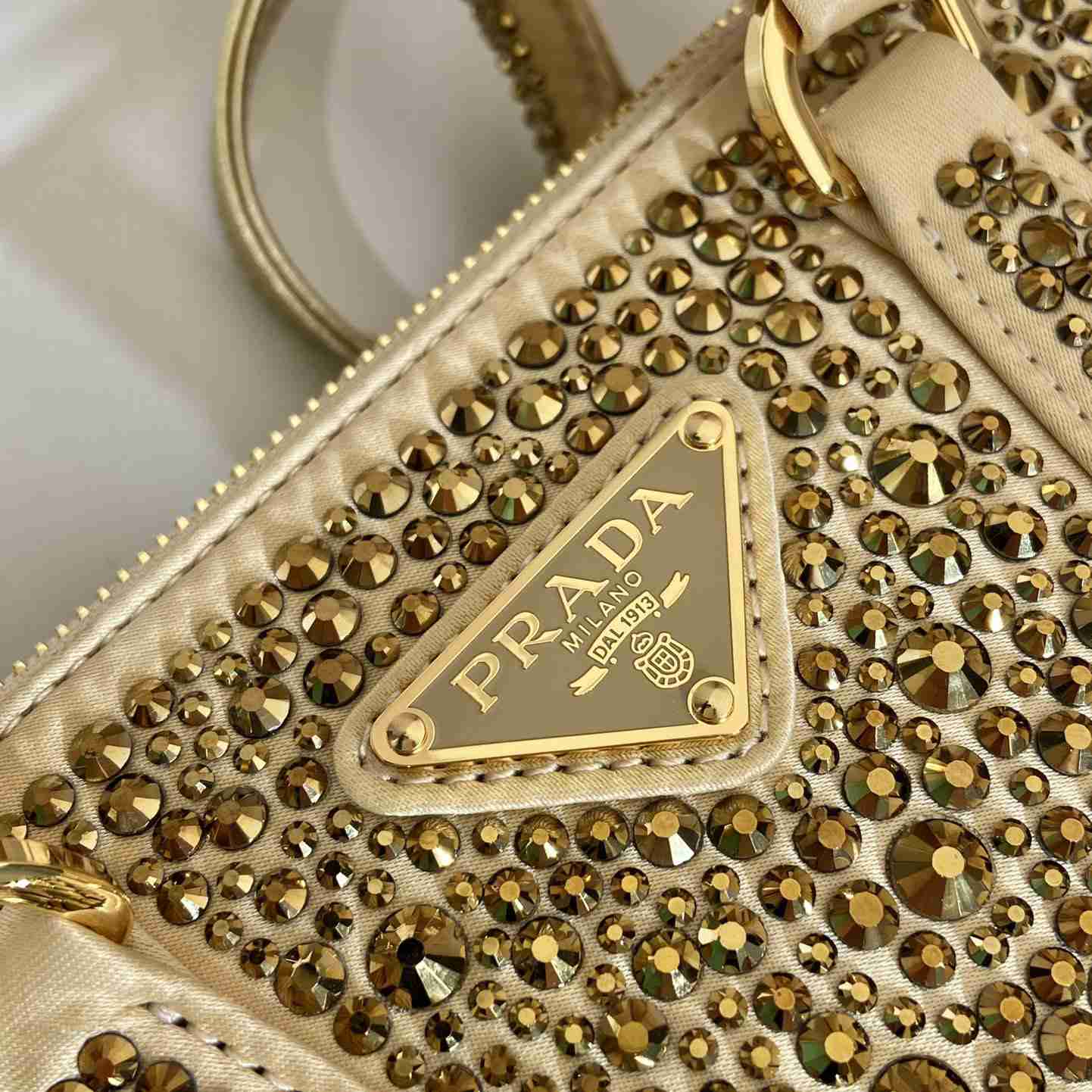 Prada Galleria Satin Mini-bag With Crystals - DopestKickz