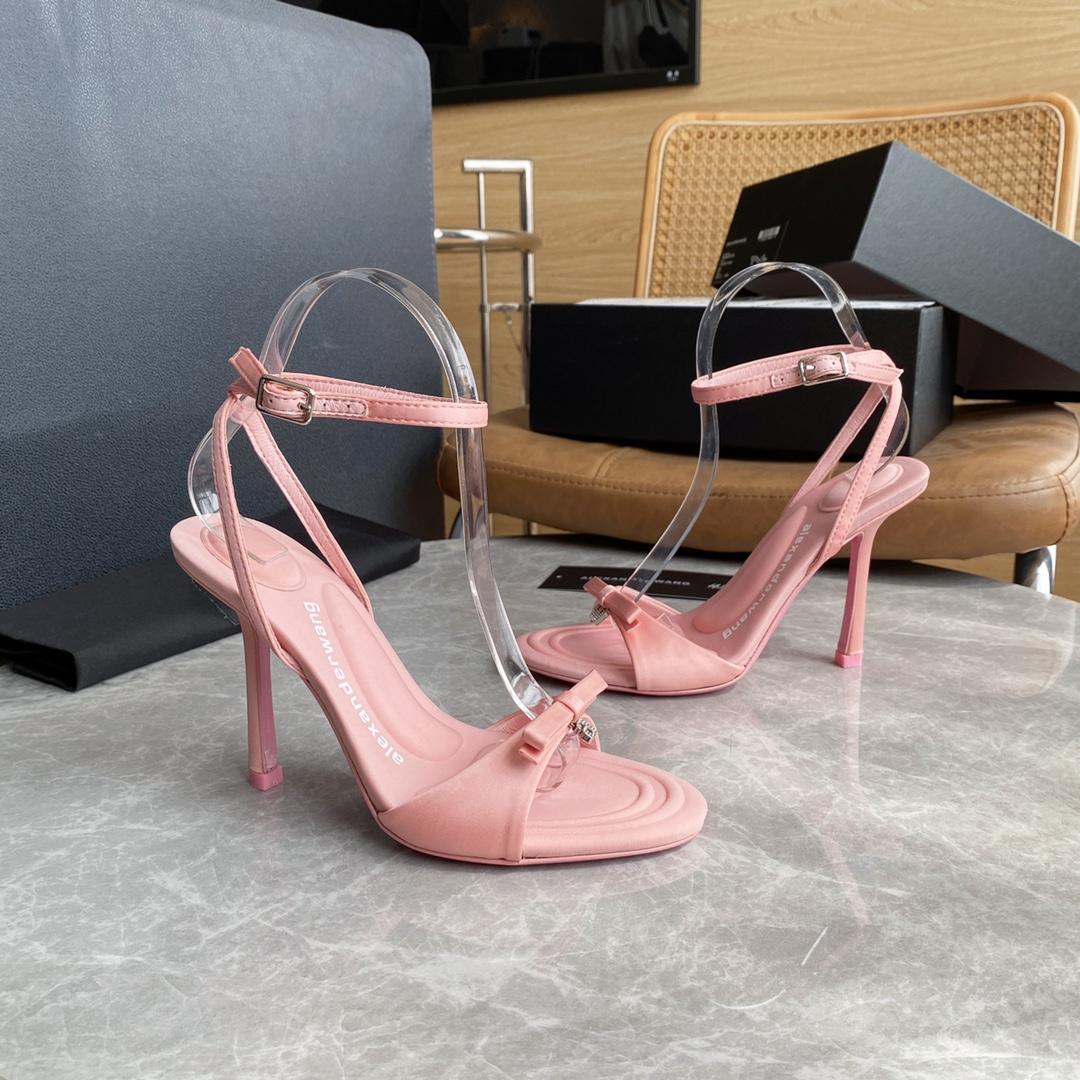 Alexander Wang Dahlia 105 Bow Sandal In Satin - DopestKickz