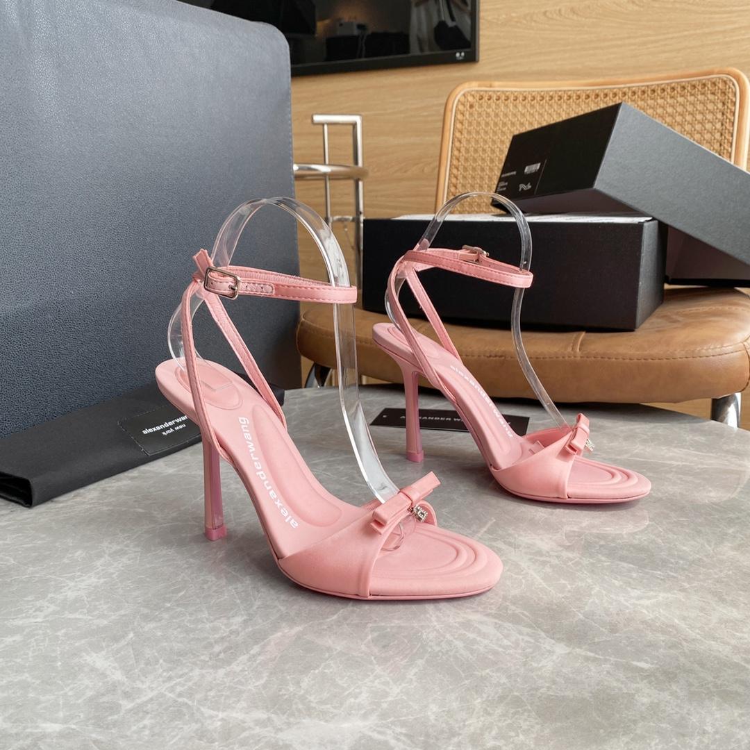 Alexander Wang Dahlia 105 Bow Sandal In Satin - DopestKickz