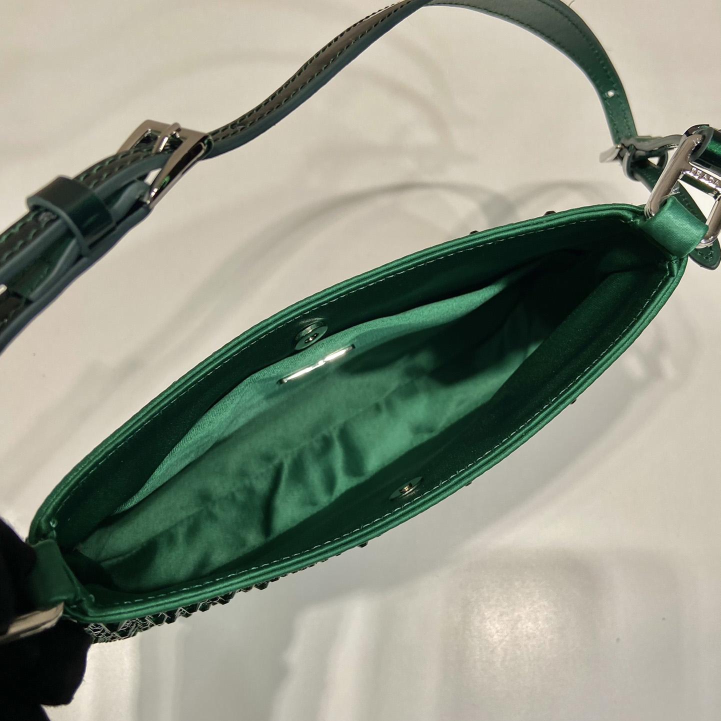 Prada Cleo Satin Bag With Crystals - DopestKickz