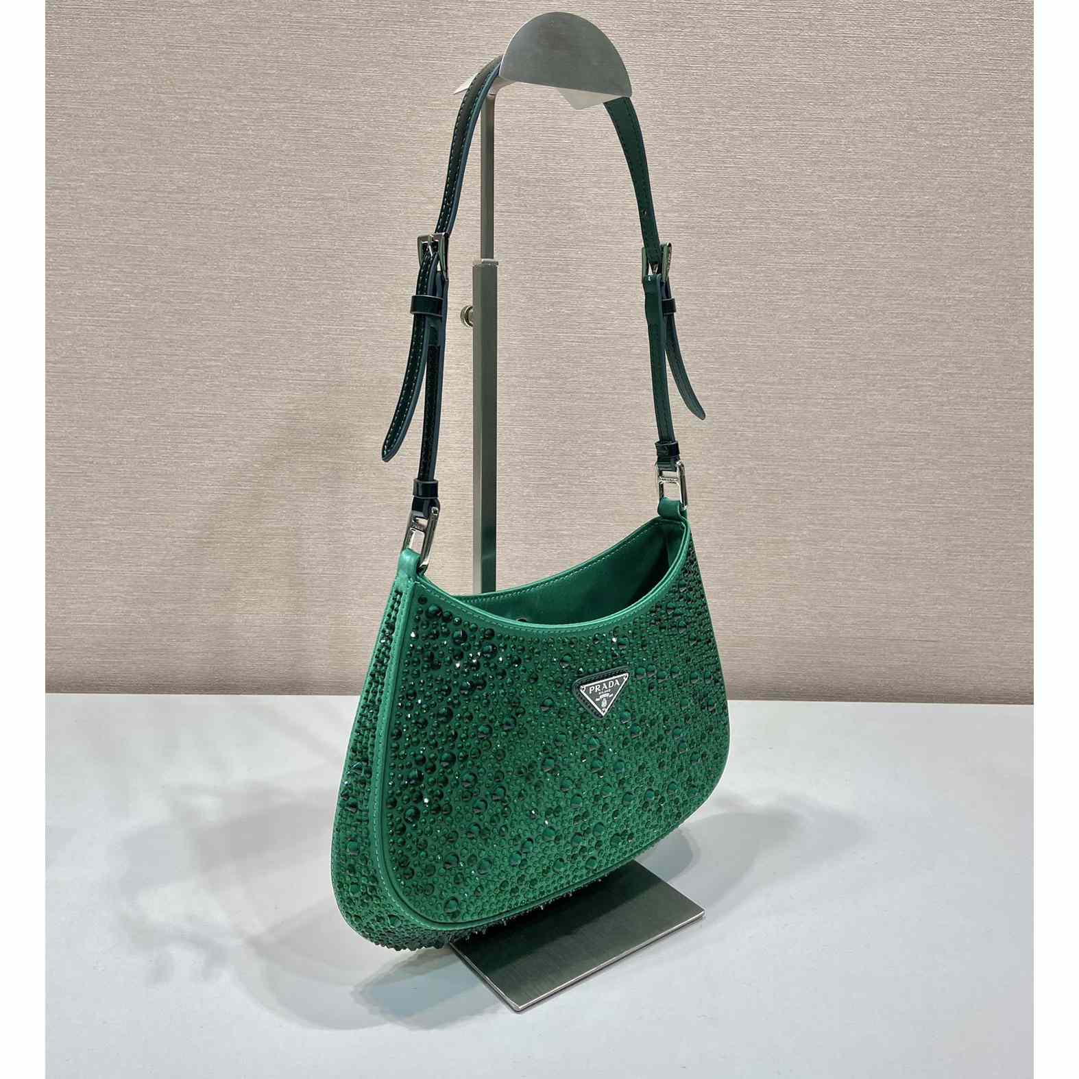 Prada Cleo Satin Bag With Crystals - DopestKickz