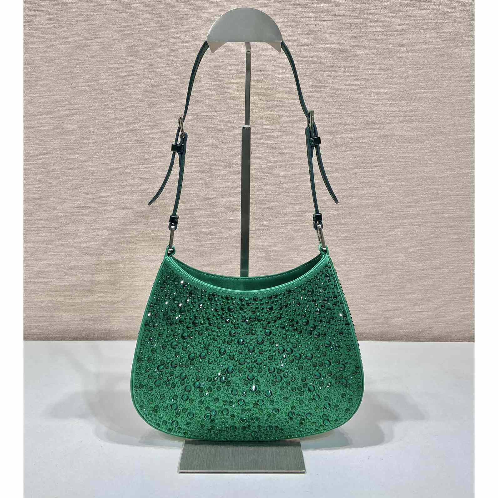 Prada Cleo Satin Bag With Crystals - DopestKickz
