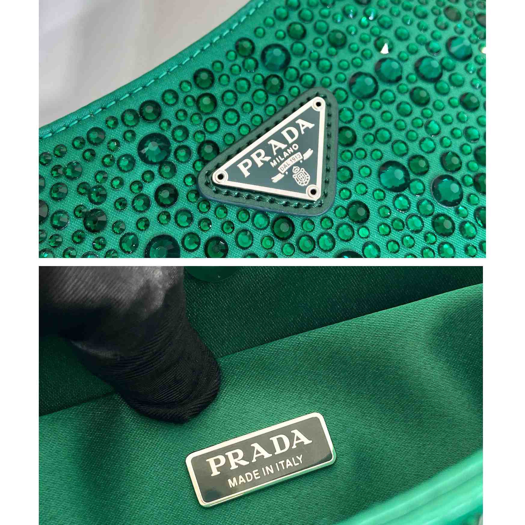 Prada Cleo Satin Bag With Crystals - DopestKickz