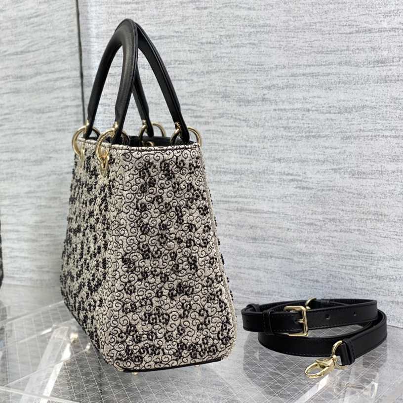 Dior Embroidered La Roue La Fortune Tarot Medium Lady Dior Blue - DopestKickz