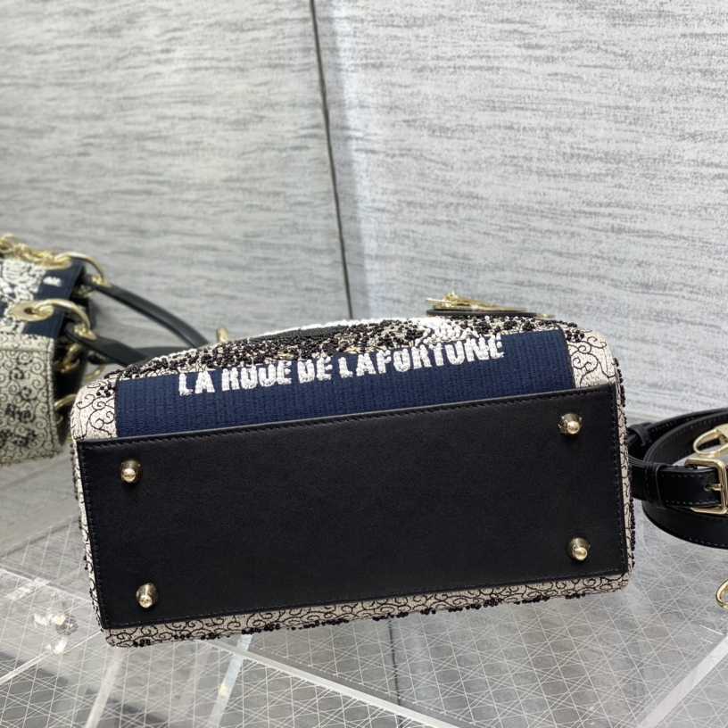 Dior Embroidered La Roue La Fortune Tarot Medium Lady Dior Blue - DopestKickz