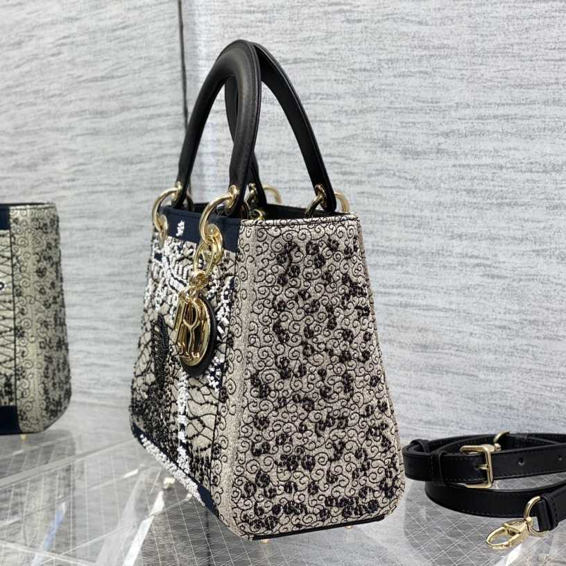 Dior Embroidered La Roue La Fortune Tarot Medium Lady Dior Blue - DopestKickz