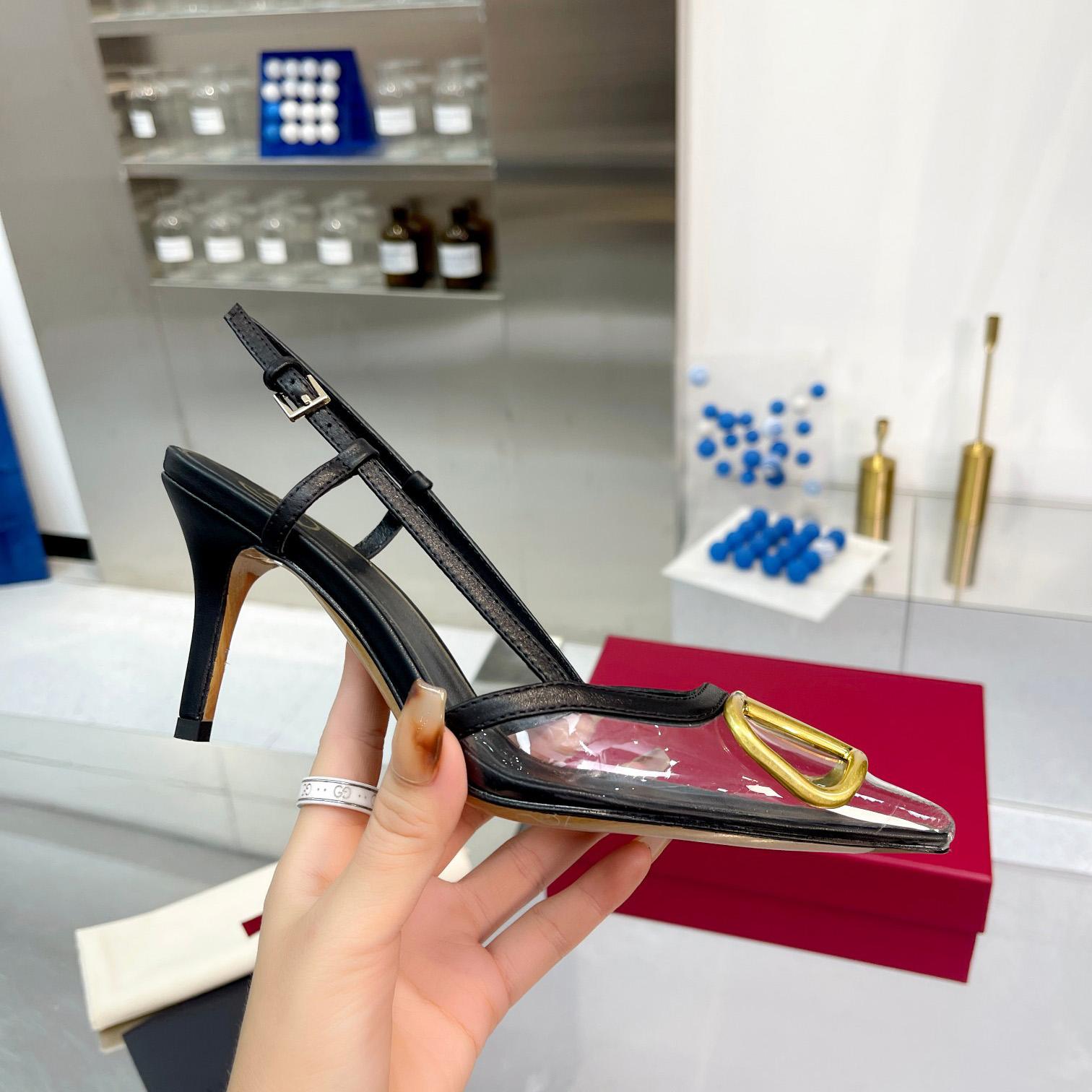 Valenti  VLogo Signature Slingback Pump In Transparent Polymer Material  80MM - DopestKickz
