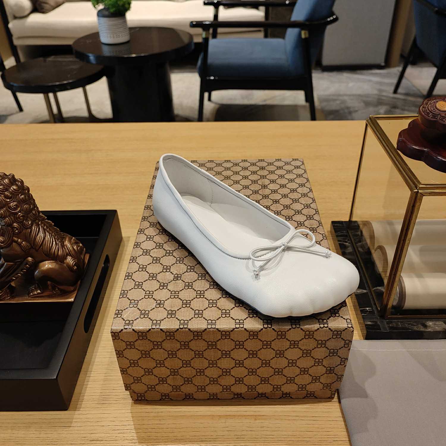 Balenciaga Women's Black Fetish Ballerina Flats - DopestKickz