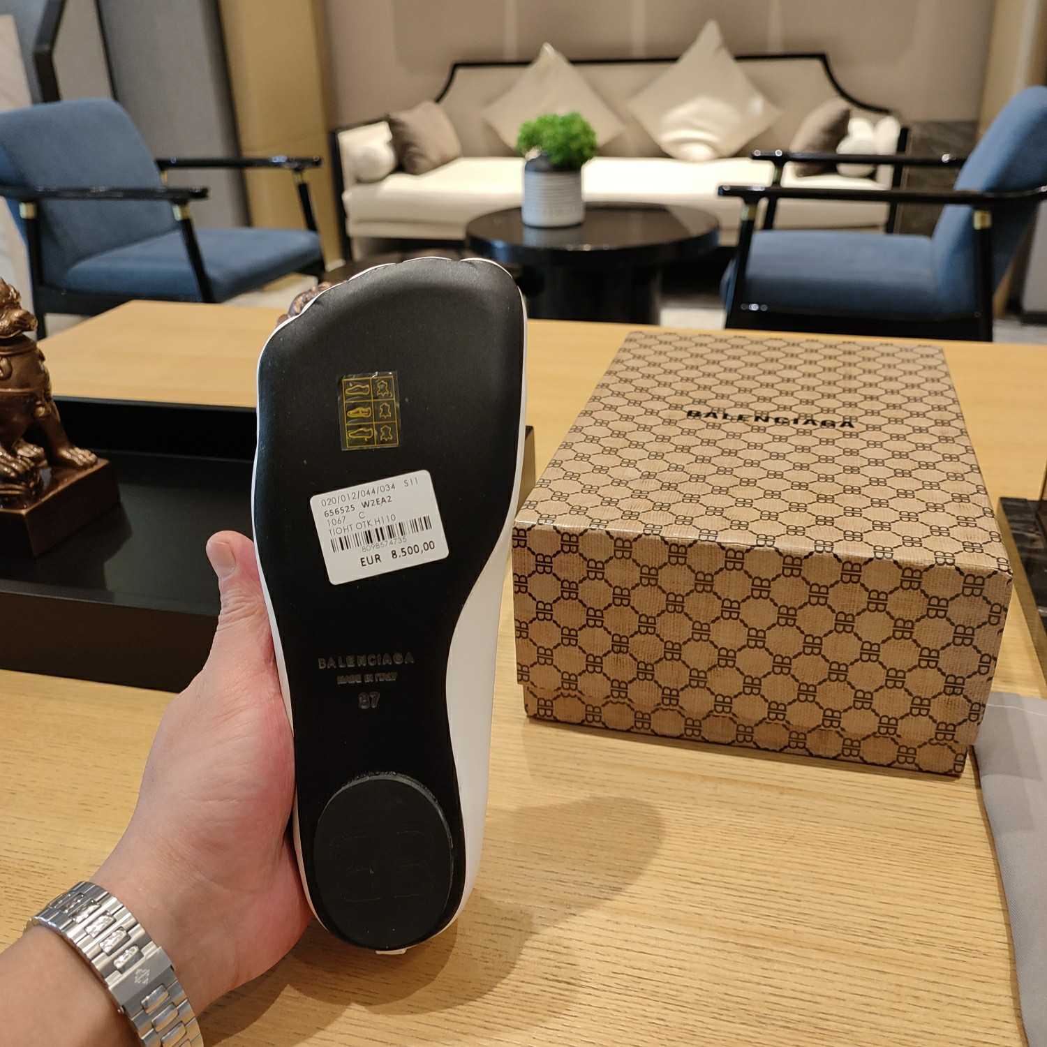 Balenciaga Women's Black Fetish Ballerina Flats - DopestKickz