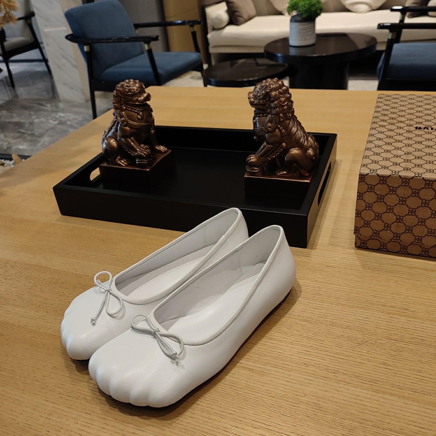 Balenciaga Women's Black Fetish Ballerina Flats - DopestKickz