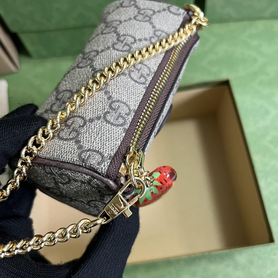 Gucci Coin Purse With Double G Strawberry  - DopestKickz
