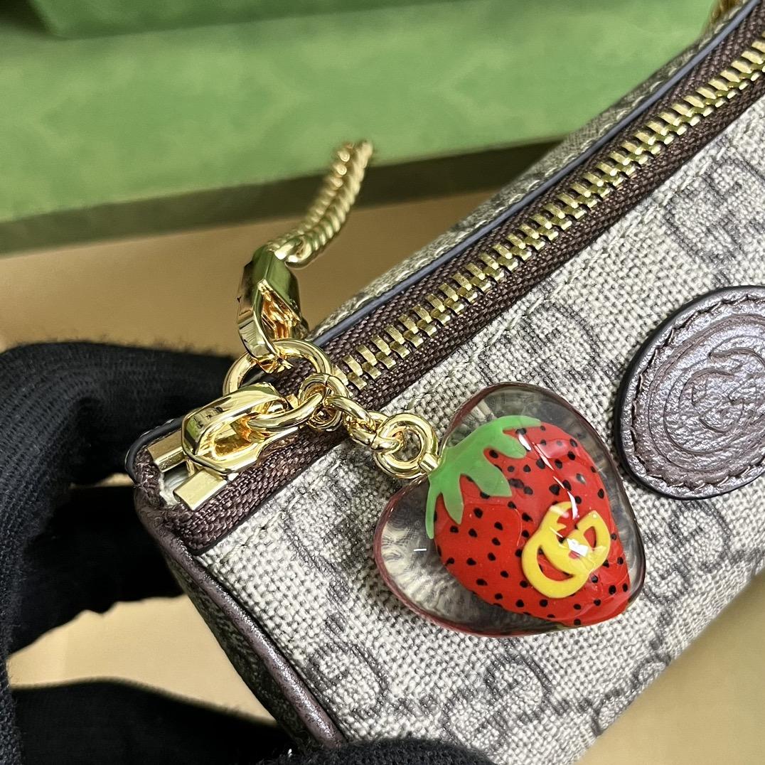 Gucci Coin Purse With Double G Strawberry  - DopestKickz