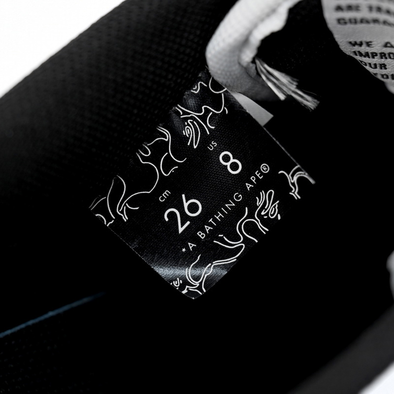 Bape Sta Sta Low White And Black Tick Sneaker     1173-191-912  - DopestKickz