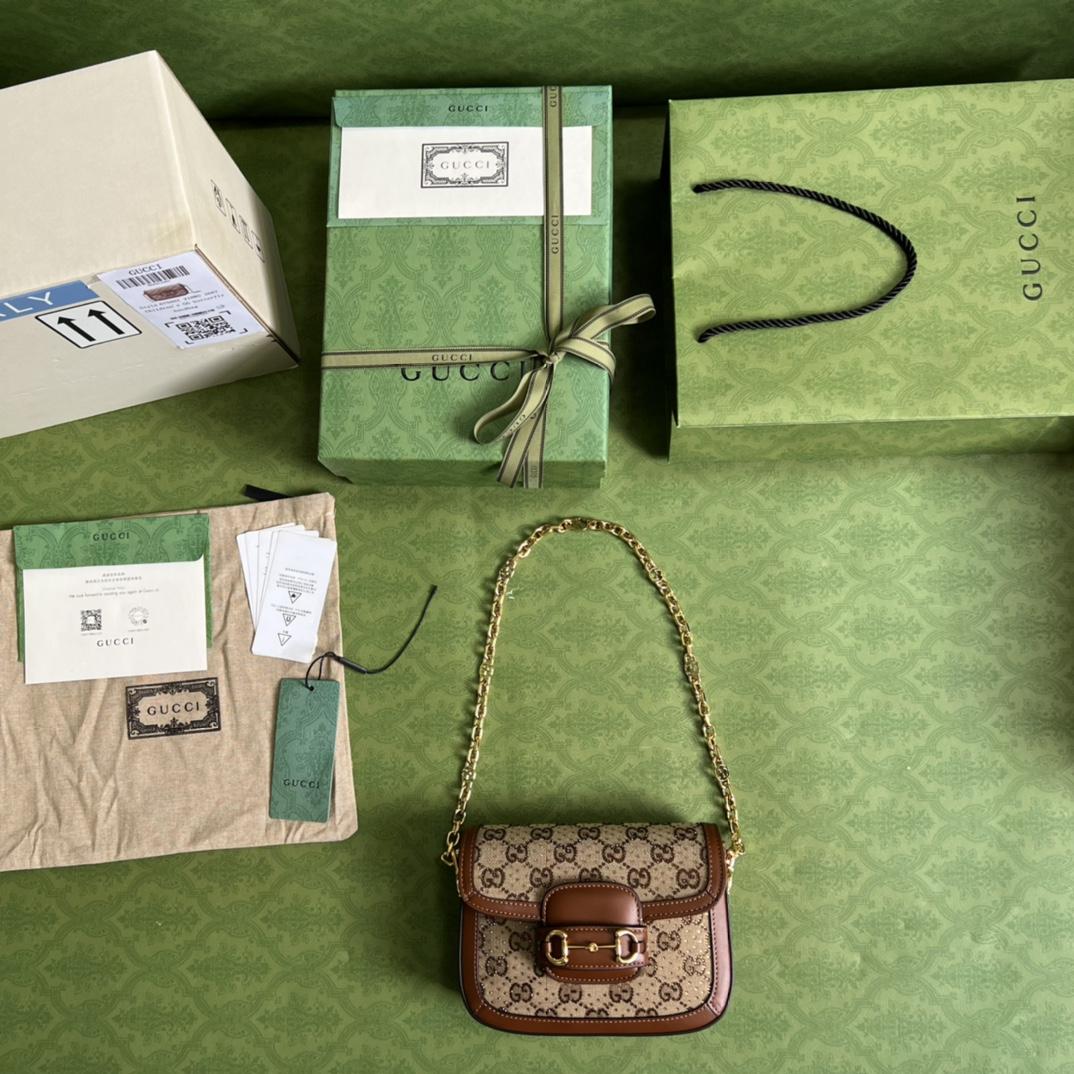 Gucci Horsebit 1955 GG Mini Bag(20.5x14x5cm)   - DopestKickz