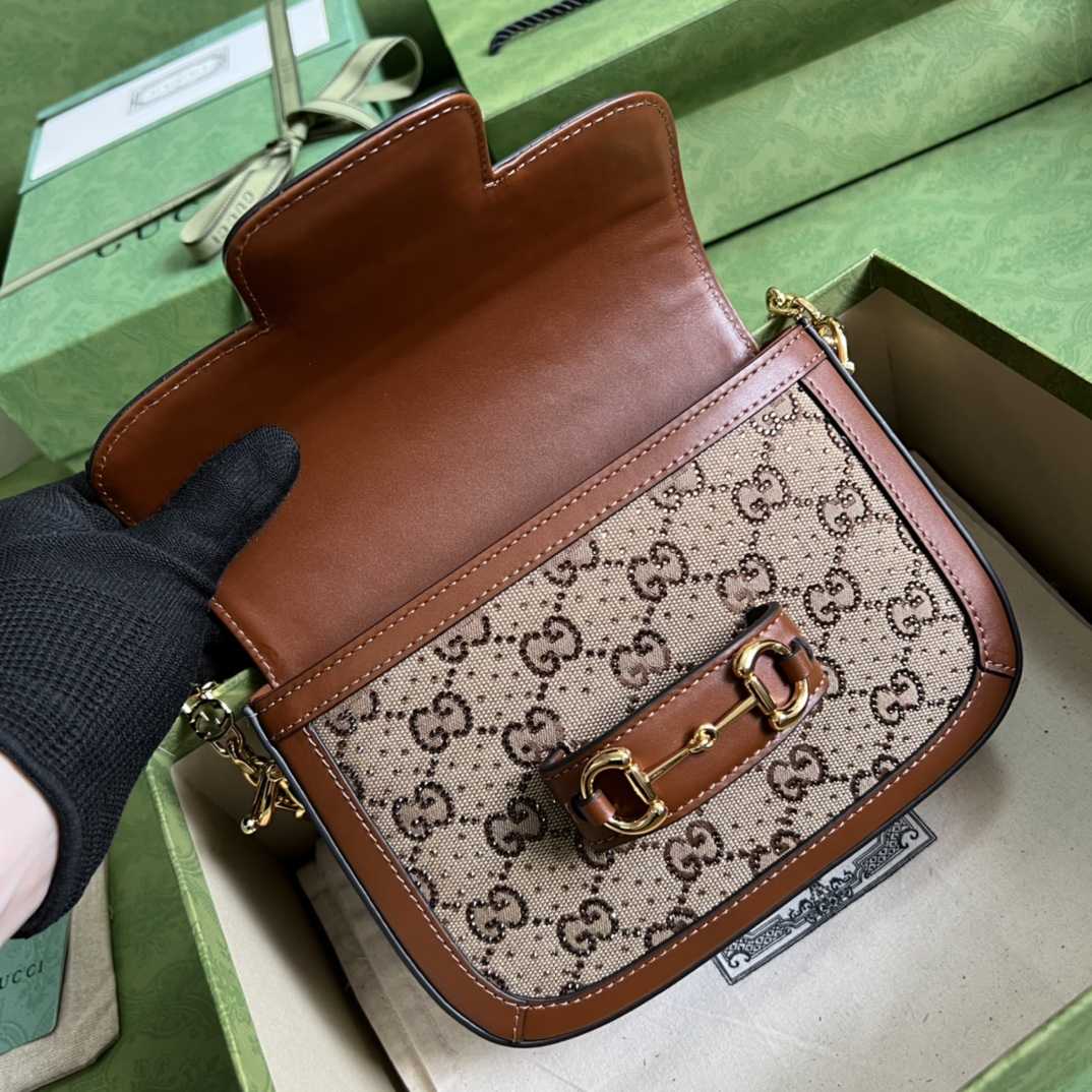 Gucci Horsebit 1955 GG Mini Bag(20.5x14x5cm)   - DopestKickz