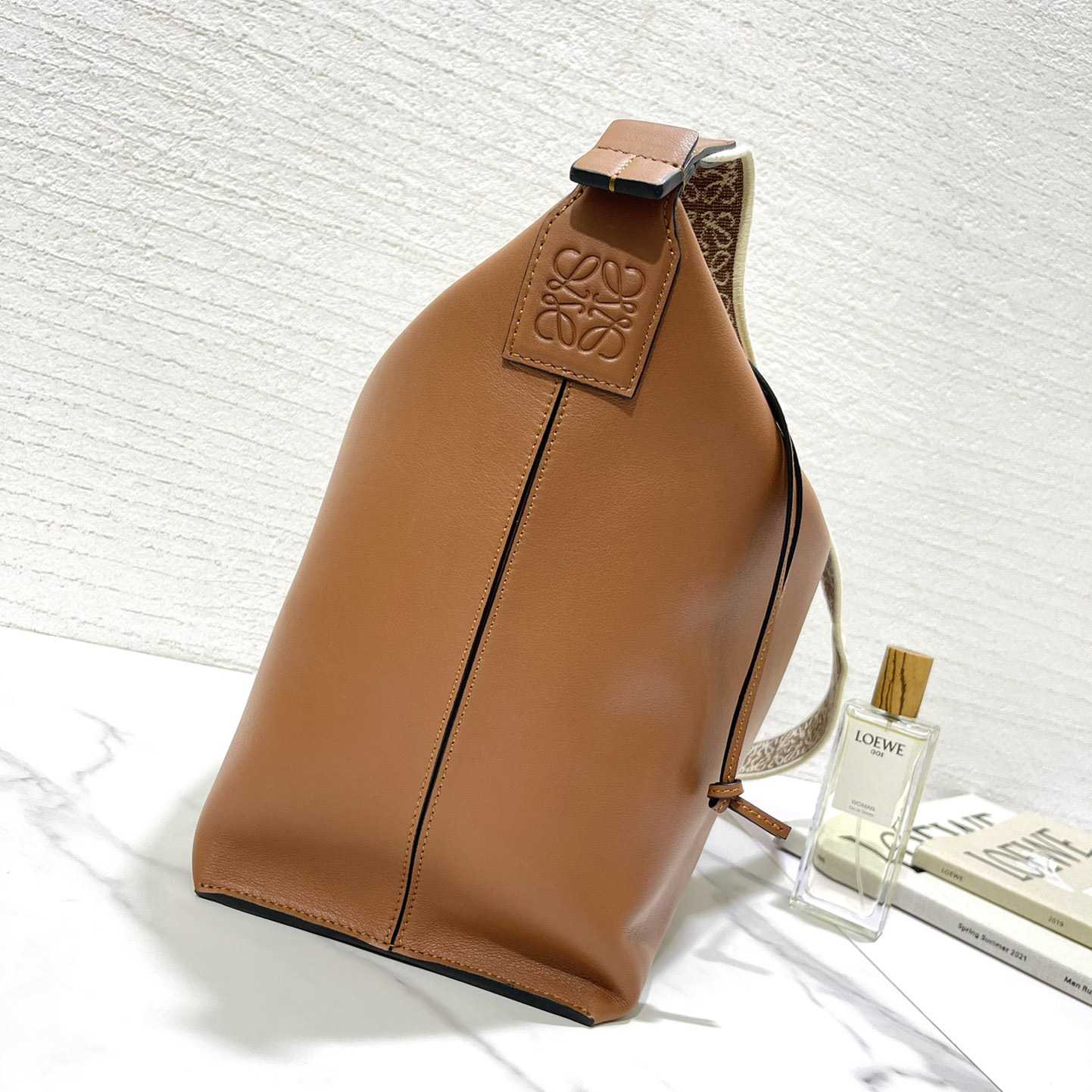 Loewe Cubi Crossbody Bag In Supple Smooth Calfskin And Jacquard - DopestKickz