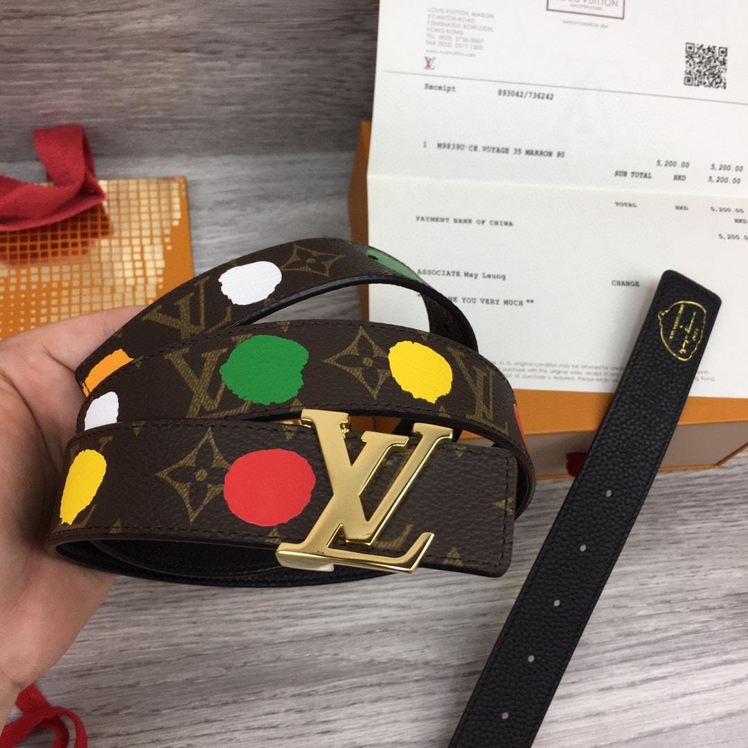 Louis Vuitton LV x YK LV Initiales 30mm Reversible Infinity Dots - DopestKickz