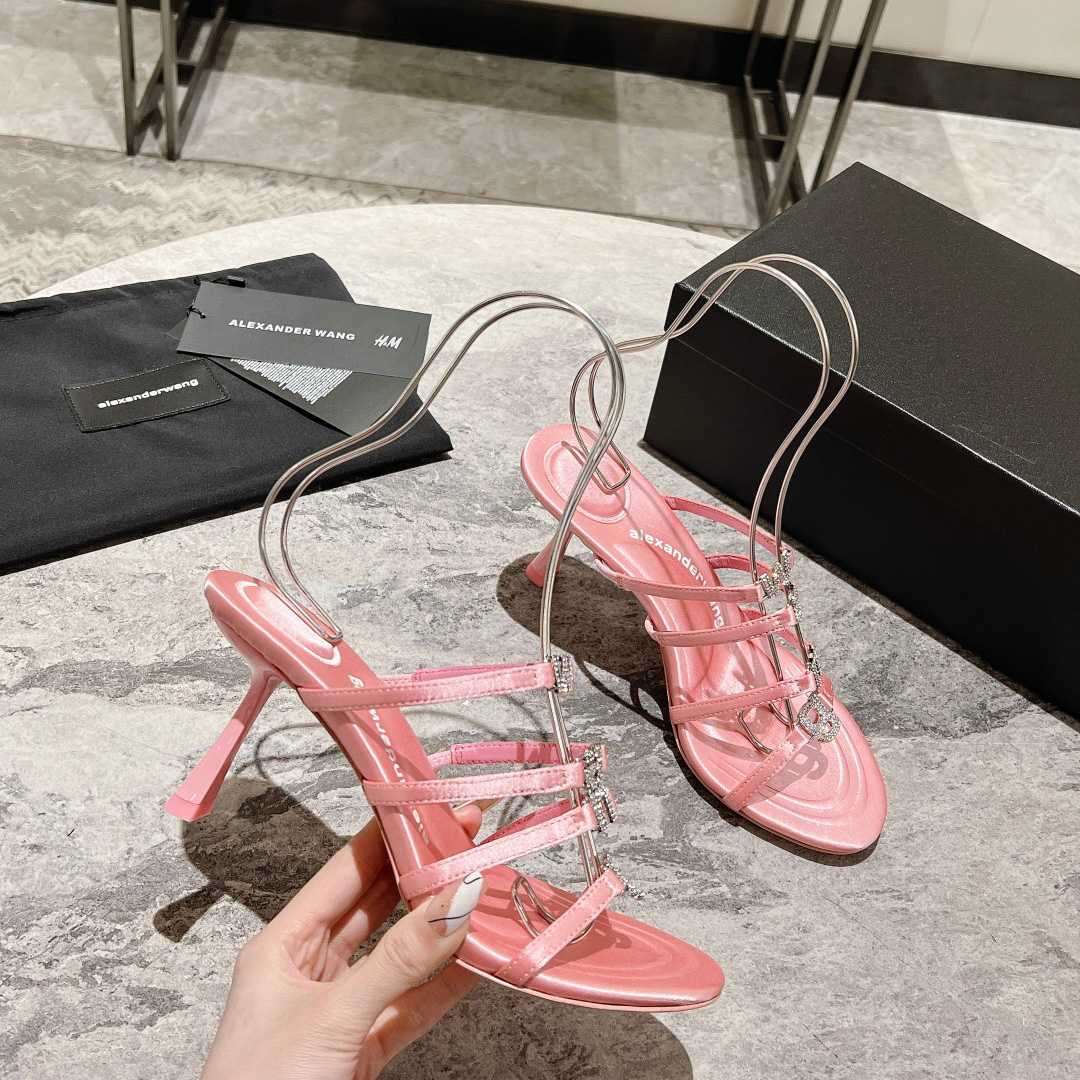 Alexander Wang Nala 65/80 Logo Sandal In Satin - DopestKickz