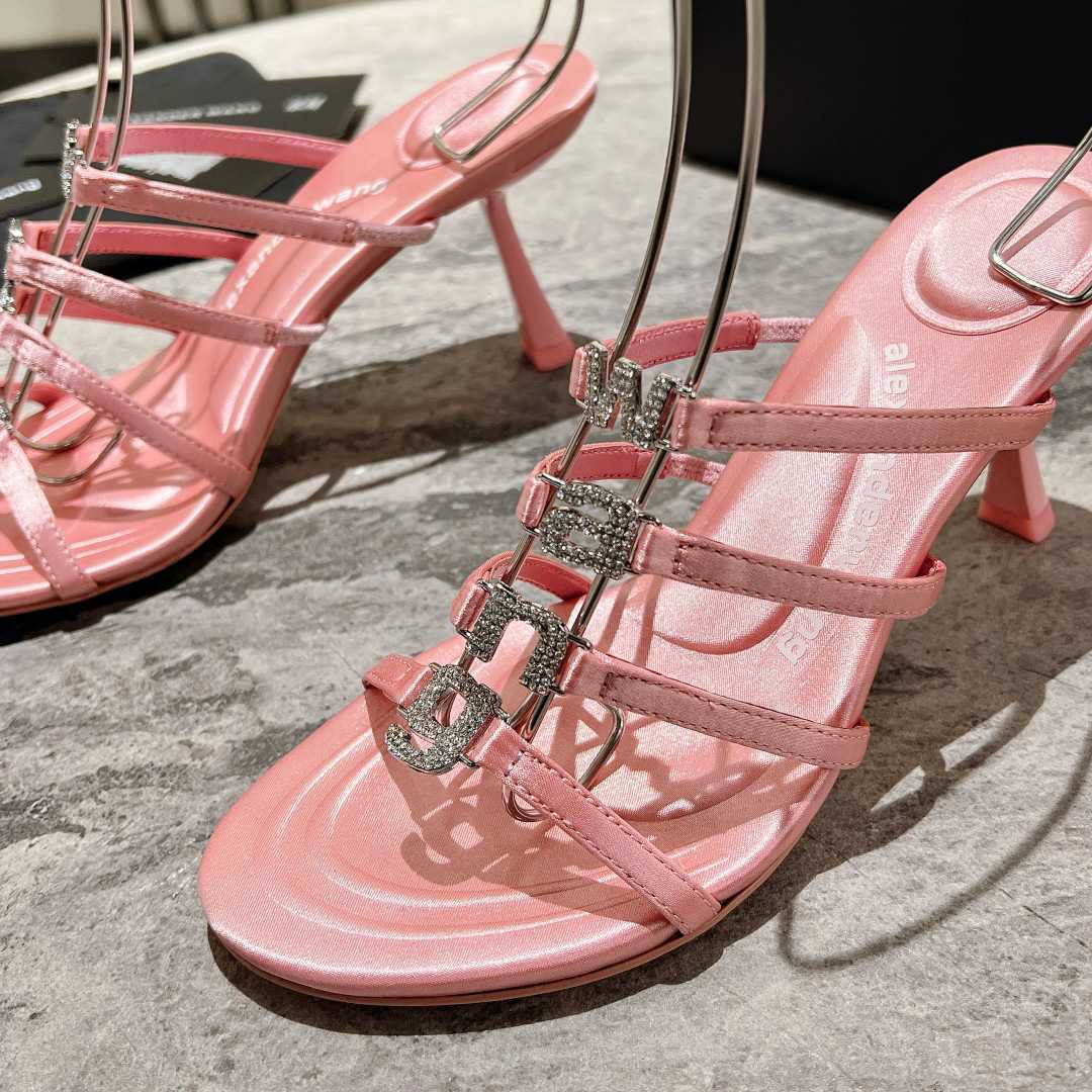Alexander Wang Nala 65/80 Logo Sandal In Satin - DopestKickz