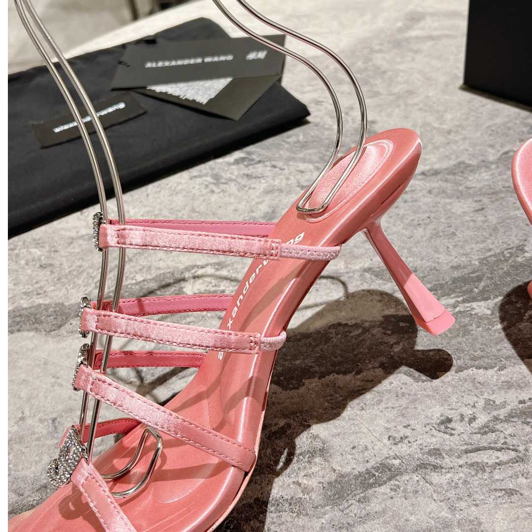 Alexander Wang Nala 65/80 Logo Sandal In Satin - DopestKickz