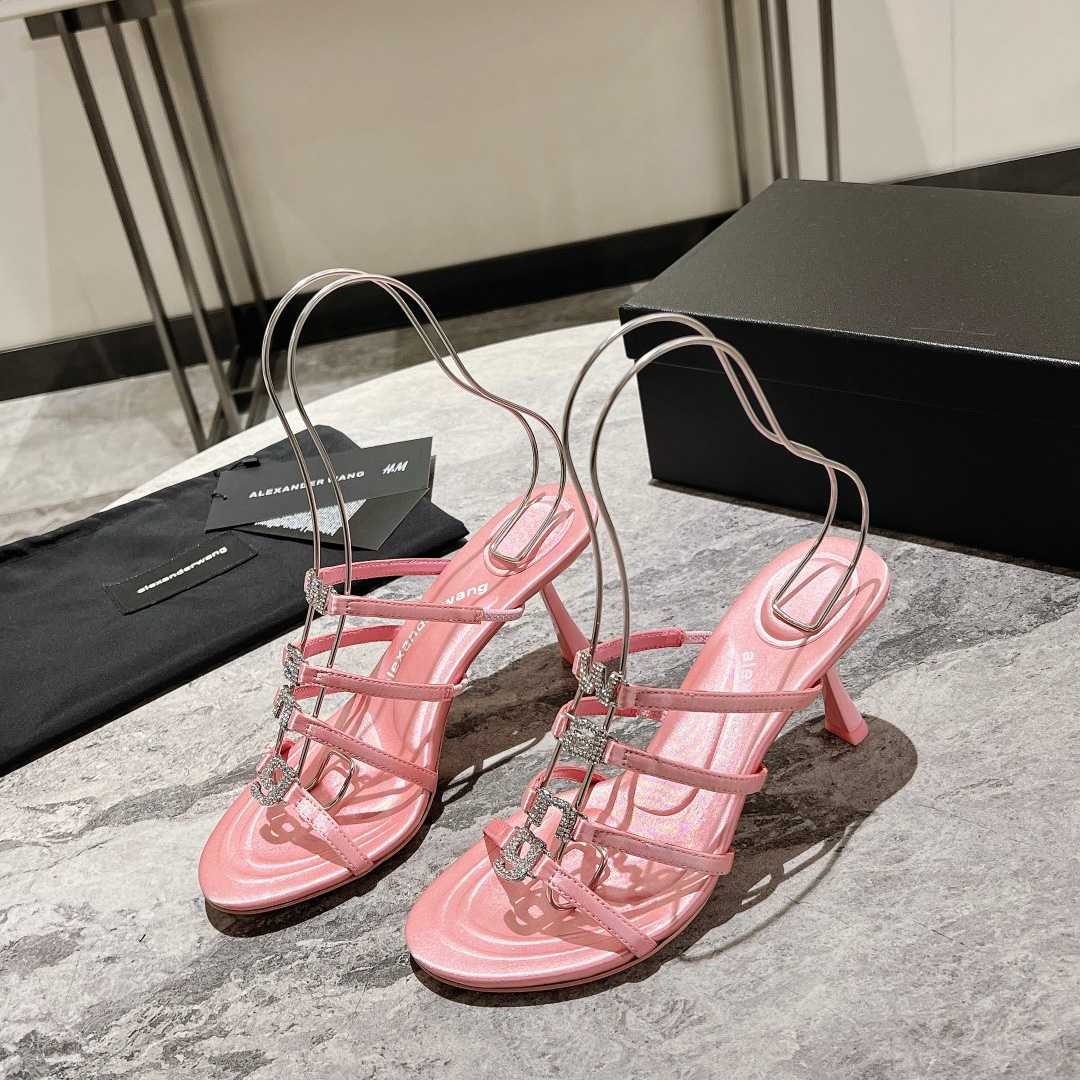 Alexander Wang Nala 65/80 Logo Sandal In Satin - DopestKickz