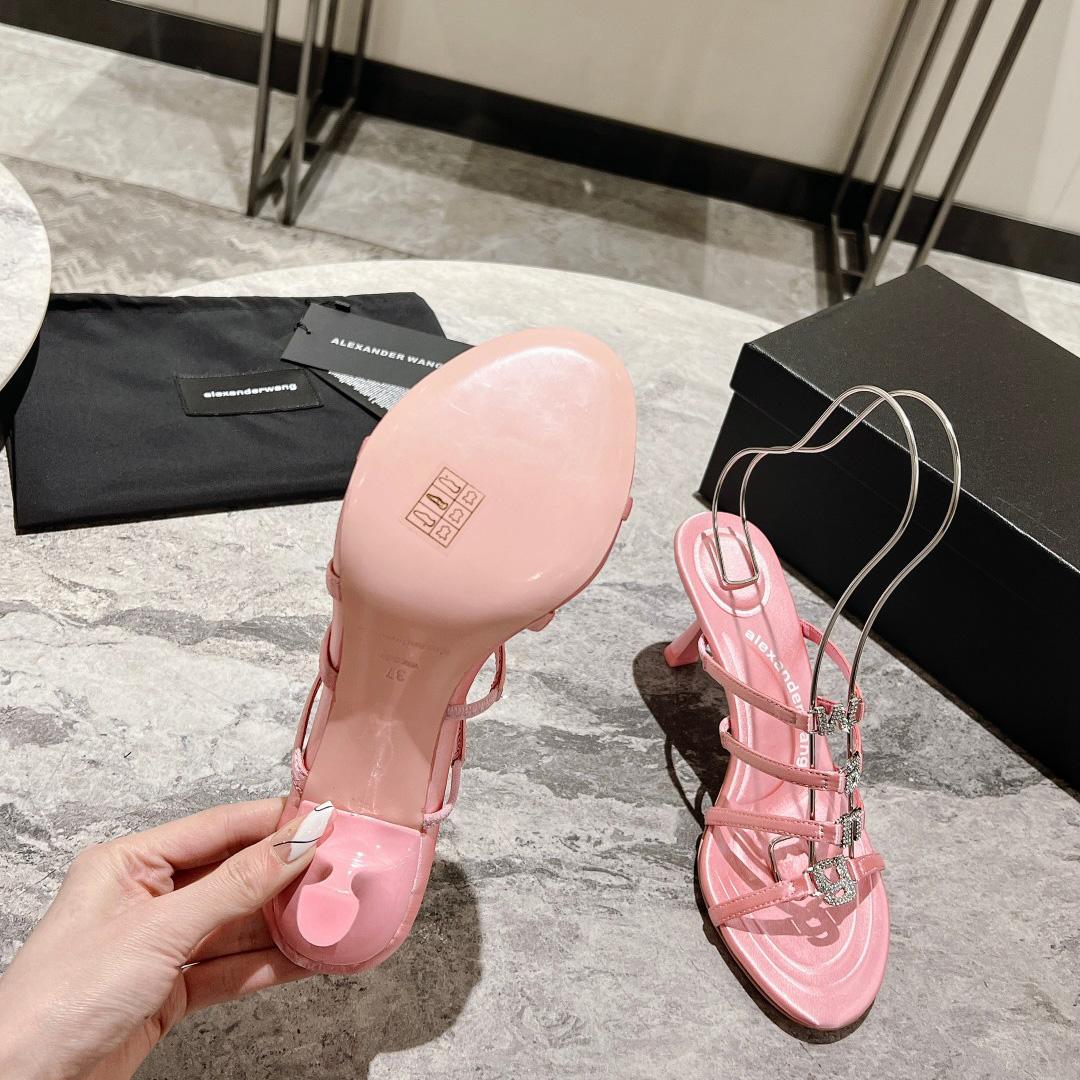 Alexander Wang Nala 65/80 Logo Sandal In Satin - DopestKickz