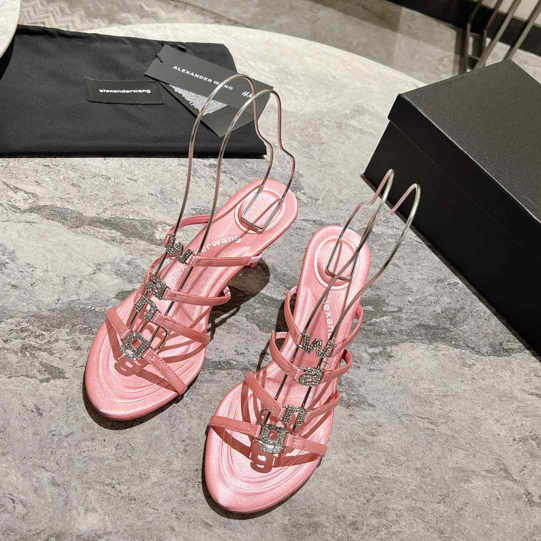 Alexander Wang Nala 65/80 Logo Sandal In Satin - DopestKickz