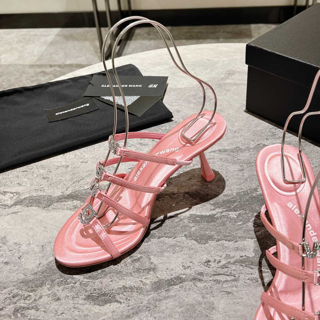 Alexander Wang Nala 65/80 Logo Sandal In Satin - DopestKickz